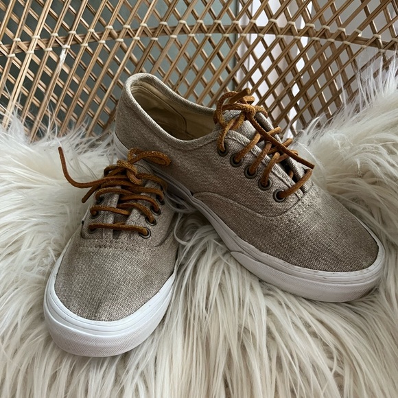 Vans Authentic Slim beige washed canvas with leather strings - Picture 2 of 5